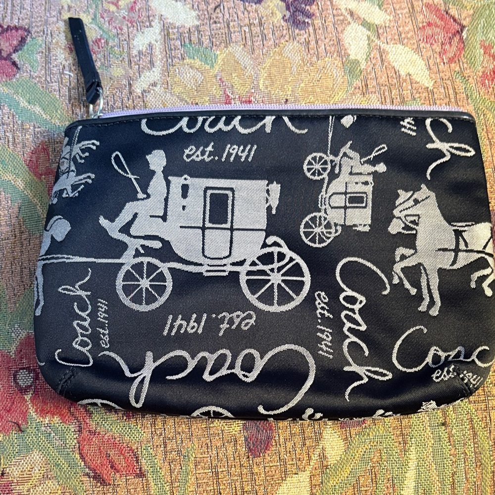 Coach Black and Silver Cosmetic Bag - Picture 3 of 4